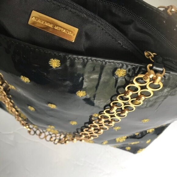 Adrienne Vittadini Vintage ‘90s Tote Shoulder Bag Chain Strap Floral Embroidered - Picture 8 of 9